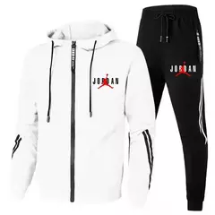 Marca de luxo dos homens Impresso Tricô Set, Masculino Roupas Fitness, Zíper E