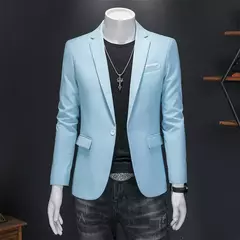 Blazer Casual de Negócios Masculino, Jaqueta Monocromática, Casacos Oversize, na internet