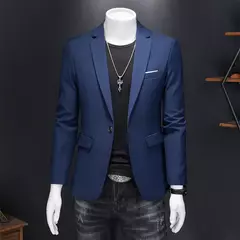 Blazer Casual de Negócios Masculino, Jaqueta Monocromática, Casacos Oversize, - Show Drop