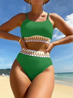 Imagem do Conjunto de biquíni brasileiro para mulheres, maiô sexy halter, maiô plissado