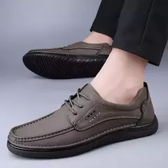 CLOHOO-Sapatos masculinos de couro, mocassins clássicos, costurados à mão, re - comprar online