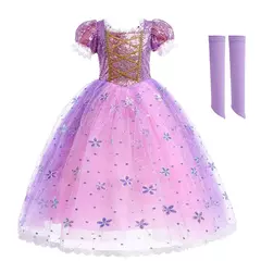 Imagem do Vestido feminino de Elsa e Anna, Vestido infantil, Jasmine, Rapunzel, Concurso,