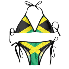 Imagem do Biquíni tanga brasileira para as mulheres, roupas de praia, sexy, com bandeira,