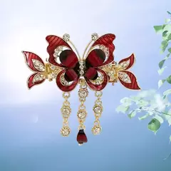 Zircão borboleta borla hairpin para mulheres, acessórios retrô, estilo étnic