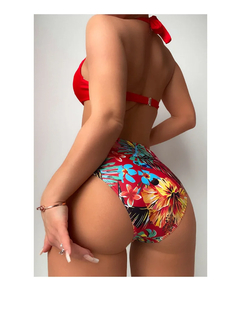 Imagem do Sexy halter bikini 2023 feminino floral impresso banho feminino push up maiô ci