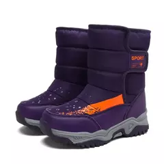 5-12 inverno quente pele botas de neve crianças sapatos peludos meninos menina