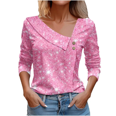 Blusa estampa floral de manga comprida feminina, blusa branca, camisas da moda, - loja online