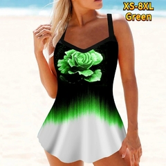 Imagem do Sexy tankini feminino verão duas peças impressão de flores maiô feminino tie