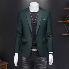 Blazer Casual de Negócios Masculino, Jaqueta Monocromática, Casacos Oversize,