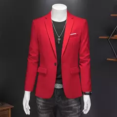 Blazer Casual de Negócios Masculino, Jaqueta Monocromática, Casacos Oversize, - comprar online