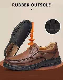 CLOHOO-Mocassins artesanais de couro para homens, sapatos artesanais, sola de bo na internet