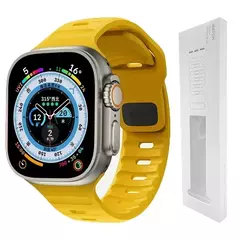 Pulseira de Silicone Suave para Apple Watch, Ultra 2, 49mm, 44mm, 45mm, 42mm, 41