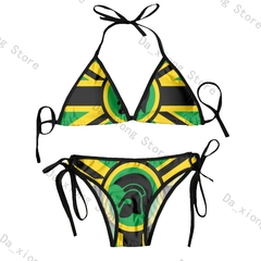 Biquíni tanga brasileira para as mulheres, roupas de praia, sexy, com bandeira, - Show Drop