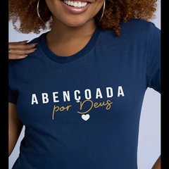 Camiseta T-shirt Feminina Basic Abençoada por Deus - Viasupervia