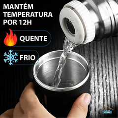 Garrafa Térmica em Inox com 3 Canecas na internet