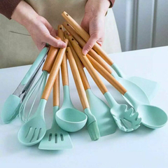 Kit utencilios para cozinha em silicone 12 peças