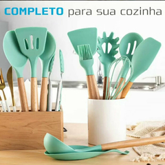 Kit utencilios para cozinha em silicone 12 peças - comprar online