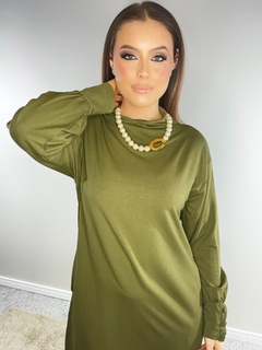 Vestido moletinho verde militar - comprar online