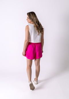 Shorts saia com detalhes de amarração na lateral pink na internet