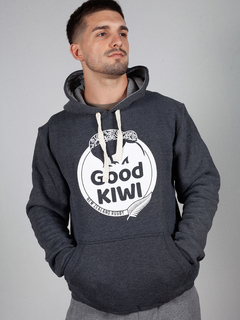 Buzo canguro con capucha estampa, gris topo, Good Kiwi NZ