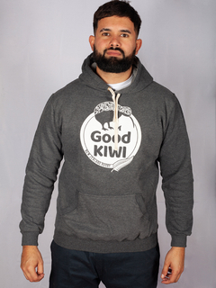 Buzo canguro con capucha estampa, gris topo, Good Kiwi NZ - comprar online