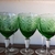 Juego de copas verdes talladas en cristal - comprar online