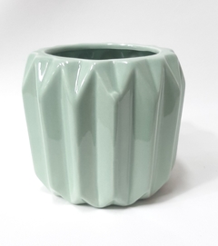 MACETA CERAMICA ESMALTADA MILAN AQUA