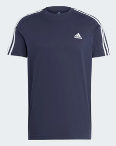 Camiseta Essentials Single Jersey 3 Stripes Azul Adidas - IC9335 - USE TOUCH 