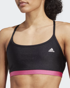 Top Adidas Latin Fit Colorblock Preto/Rosa - HY3349