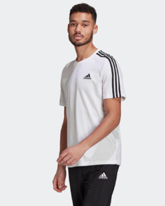 Camiseta Adidas Essentials 3 Listras Masculina Branco - IB8151 - comprar online