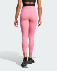 Calça Legging Adidas Essentials 3 Listras Rosa - HY4163 - comprar online