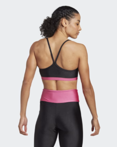 Imagem do Top Adidas Latin Fit Colorblock Preto/Rosa - HY3349