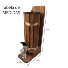 PINGOMETRO BARRIL RUSTICO MADEIRA PAREDE PARA CACHACA 1 LITRO + COPO + FUNIL na internet