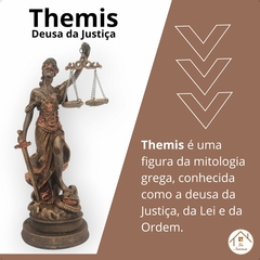 Themis Deusa Grega a Dama da Justiça da Lei e da ordem em Resina Decorativa com Balança - comprar online