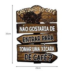 Placa Cantinho Do Café Decorativa Em Mdf 3Mm Adesivado - comprar online