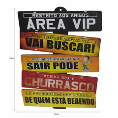 PLACA DE MDF DECORATIVA - AREA VIP / VAI BUSCAR na internet