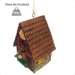 Casinha passarinho ninho pássaro chalé colorida resina linda premium - La Nacasa Utilidades