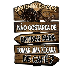 Placa Cantinho Do Café Decorativa Em Mdf 3Mm Adesivado