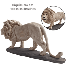 Leão Branco Decorativo em Resina Enfeite de Mesa - loja online