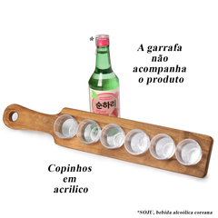 Régua De Degustação De Bebidas em Madeira 6 Copos Dose Shot - comprar online