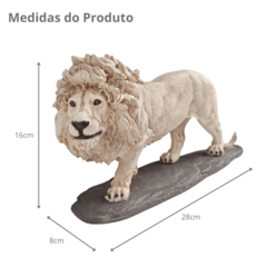 Leão Branco Decorativo em Resina Enfeite de Mesa - comprar online