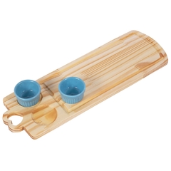 Tábua para servir frios pães doces retangular com ramekin porta molho ou geleias 50ml cada colorido - comprar online