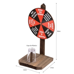 Pingometro Barril Rustico Madeira 1 Lt Parede + Roleta Drink - La Nacasa Utilidades