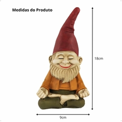 Duende Gnomo Zen Meditando Posição Lotus Estatueta Decorativa em Resina Yoga Anão de Jardim Sentado Transmite Paz Interi - comprar online