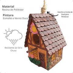 Casa Casinha de Passarinho Laranja Nicho Abrigo Resina Passaro livre Funcional e Decorativa - La Nacasa na internet
