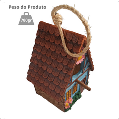 Casa Casinha de Passarinho Azul Nicho Abrigo Resina Passaro livre Funcional e Decorativa - La Nacasa - La Nacasa Utilidades