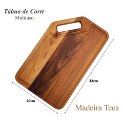 Tabua para Churrasco Madeira Teca Pegador Multiuso 32x20cm na internet