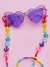 Colorful hearts glasses holder on internet