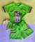 Conjunto Infantil Verde Com Tiara