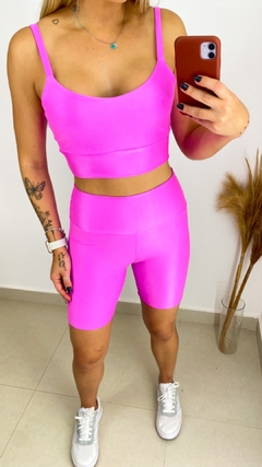 Conjunto MiniCanelado Short Biker Pink - comprar online